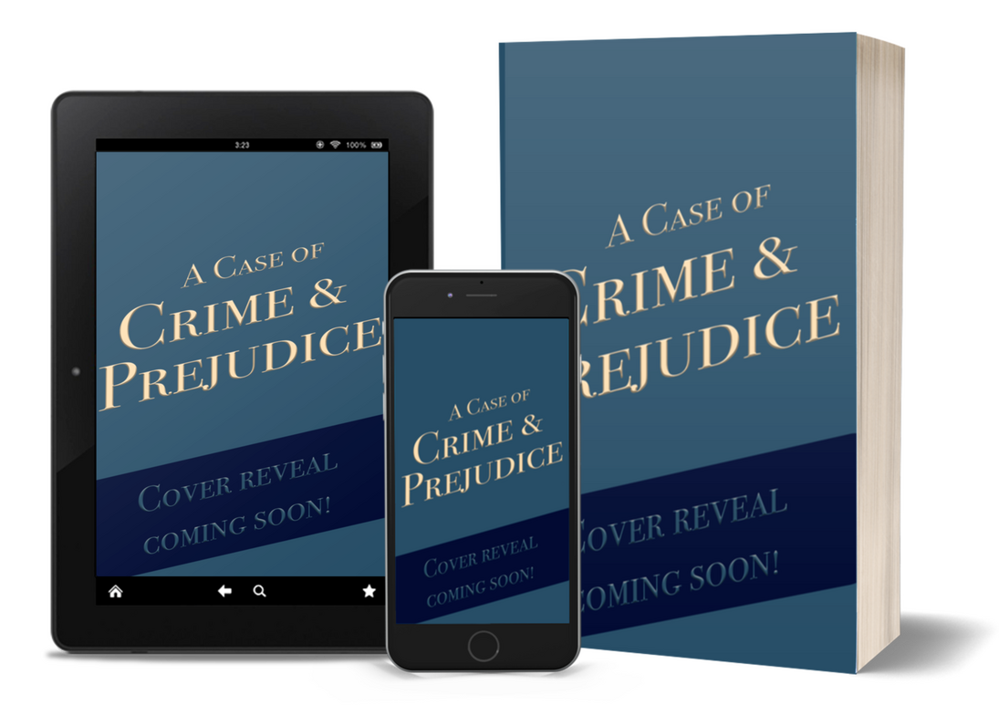 Mock-up of book cover for "A Case of Crime & Prejudice"